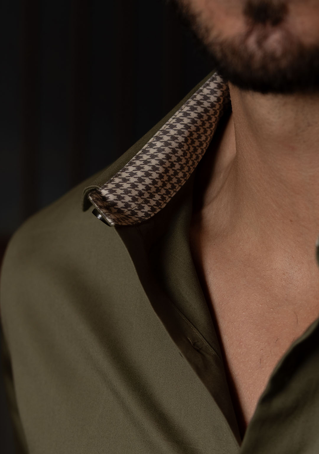 Military Green with Houndstooth